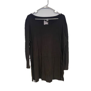 Terra & Sky Women's Plus Size 0X 14W Black Long Sleeve Top Tee